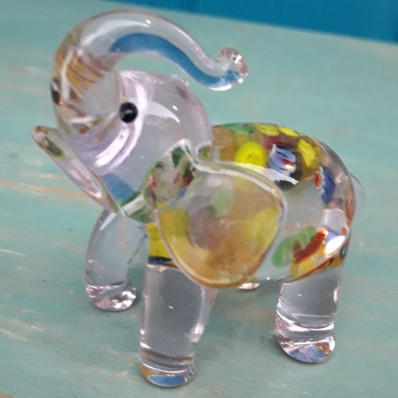 Murano Glass Elephant Millefiore Multi Colored Blown Glass Handmade Figurine - Picture 15 of 16